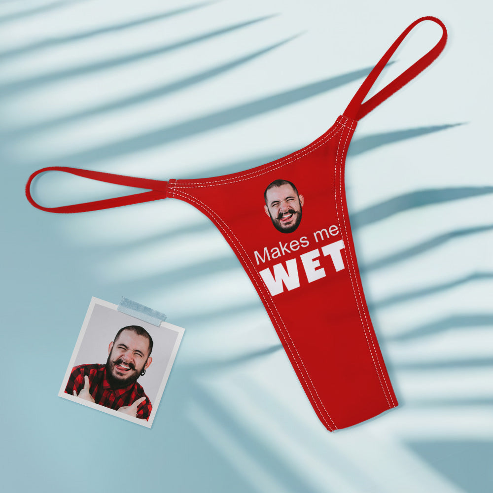 Custom Face Makes Me Wet Sexy Women's Colorful Tanga Thong	 - MyFaceBoxerUK