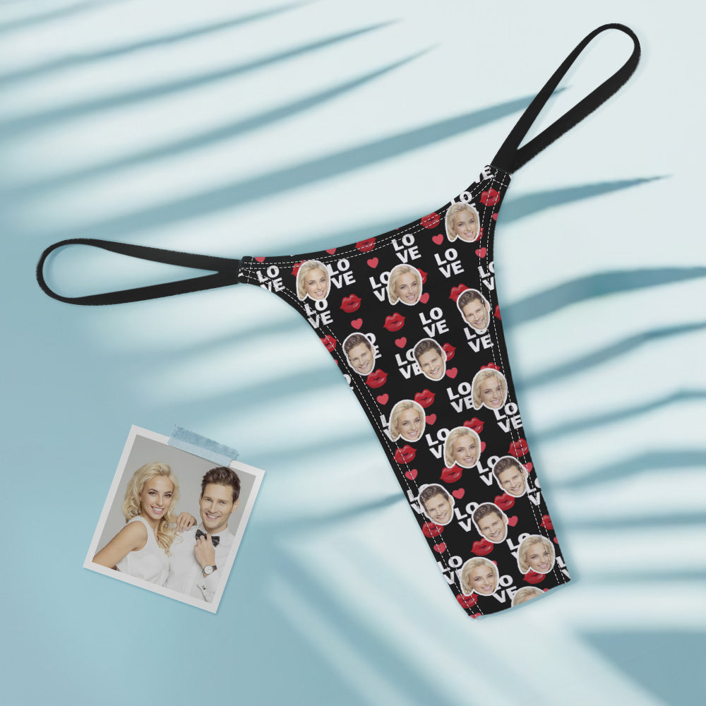 Custom Face Love Women's Colorful Tanga Thong Lip Print	 - MyFaceBoxerUK