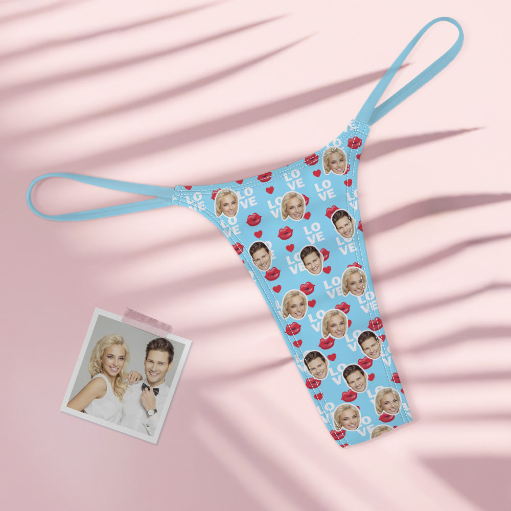 Custom Face Love Women's Colorful Tanga Thong Lip Print	 - MyFaceBoxerUK