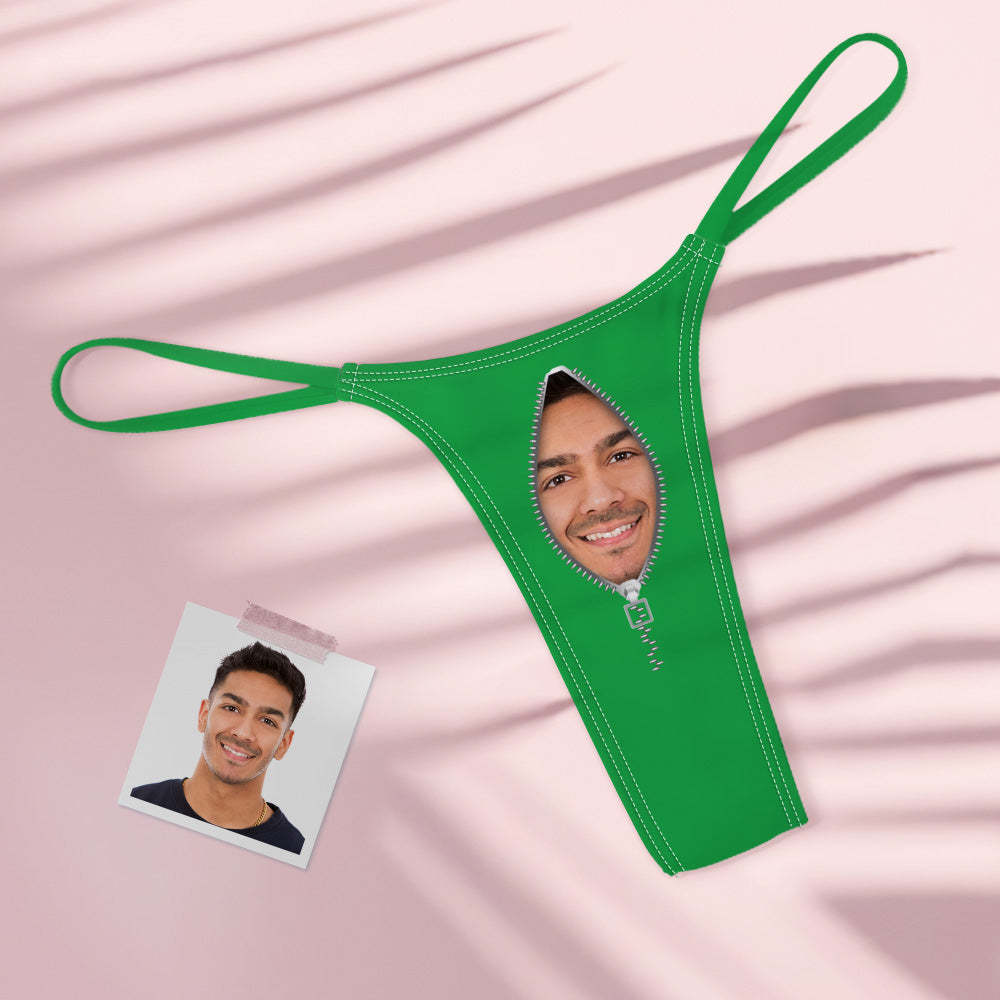 Custom Face Zipper Sexy Women's Colorful Tanga Thong - MyFaceBoxerUK