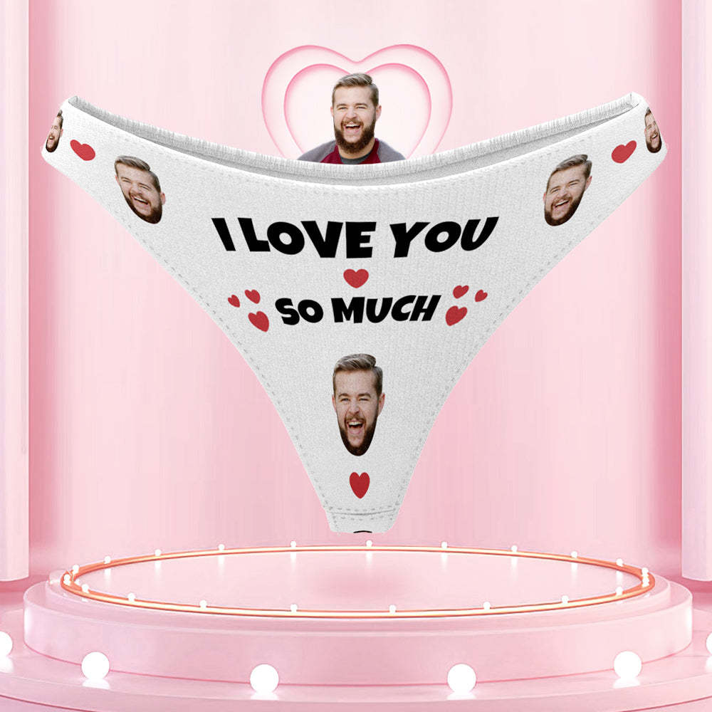 Personalize Face Mash Style Thong Custom Women's Underwear Gift for Her - MyFaceBoxerUK
