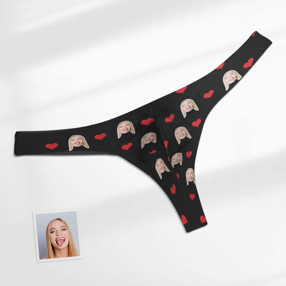 Custom Face Heart Men's Thong Love Men's Briefs - MyFaceBoxerUK