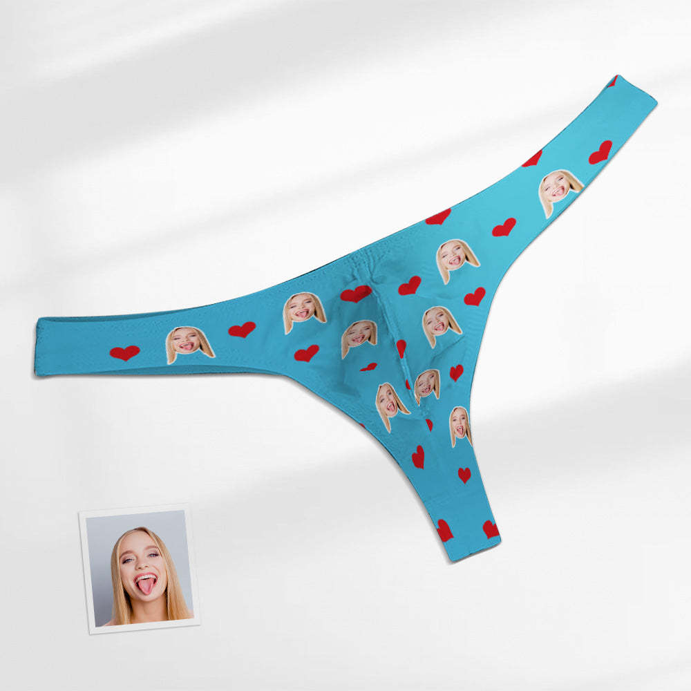 Custom Face Heart Men's Thong Love Men's Briefs - MyFaceBoxerUK