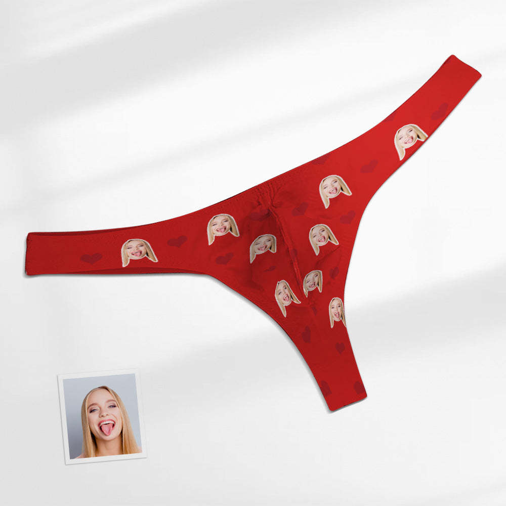 Custom Face Heart Men's Thong Love Men's Briefs - MyFaceBoxerUK
