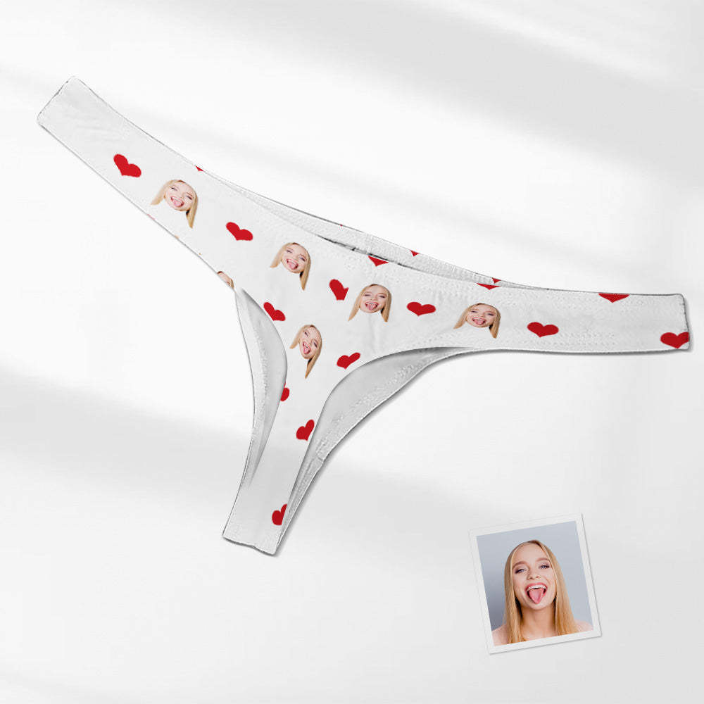 Custom Face Heart Men's Thong Love Men's Briefs - MyFaceBoxerUK
