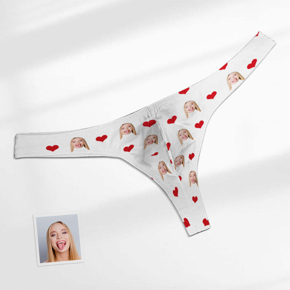 Custom Face Heart Men's Thong Love Men's Briefs - MyFaceBoxerUK