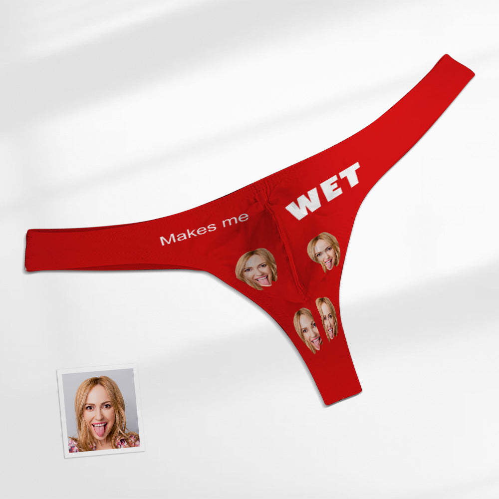Custom Face Men's Thong - Makes Me Wet Men's Briefs - MyFaceBoxerUK