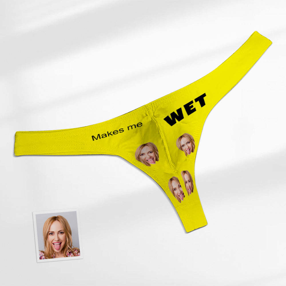 Custom Face Men's Thong - Makes Me Wet Men's Briefs - MyFaceBoxerUK