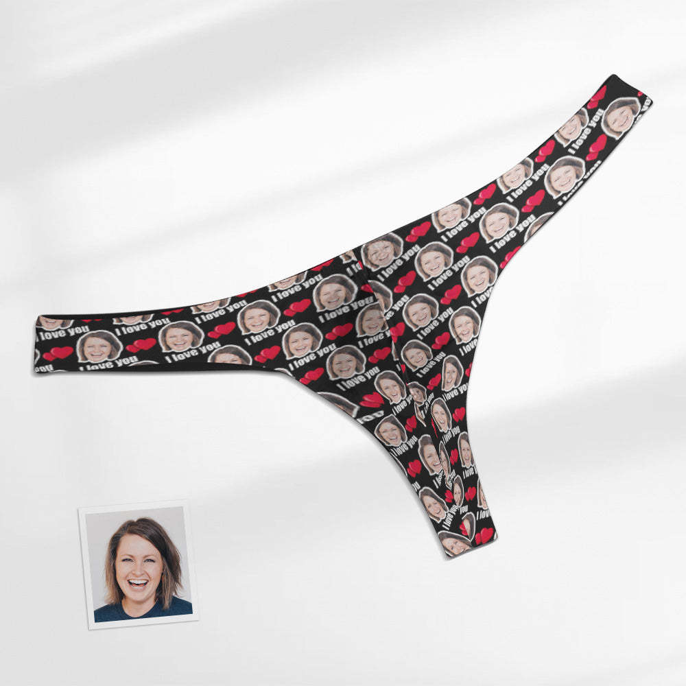 Custom Face Heart Men's Thong Love You Men's Briefs - MyFaceBoxerUK