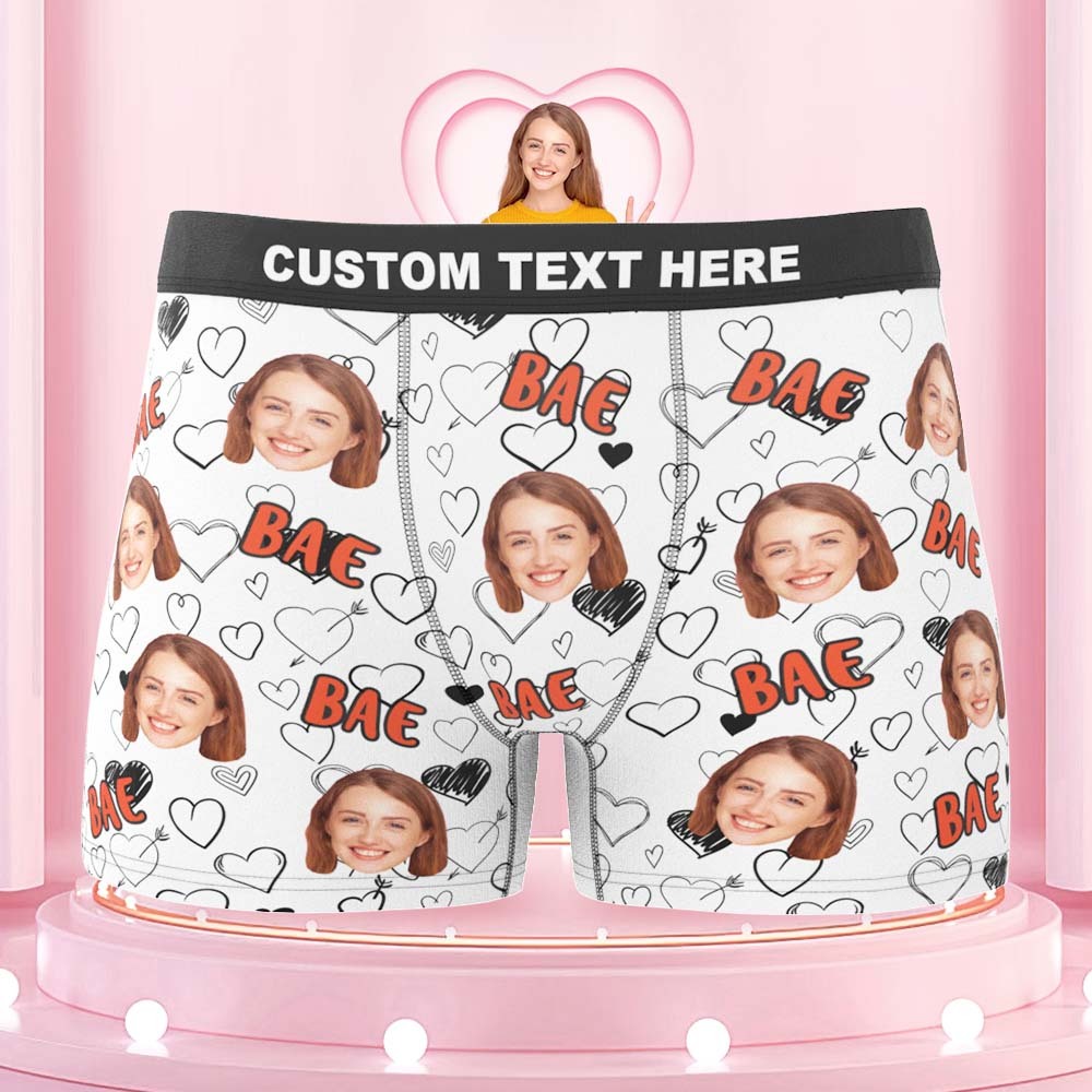 Custom Face Boxers Briefs Personalised Men's Shorts With Photo - Bae	 - MyFaceBoxerUK