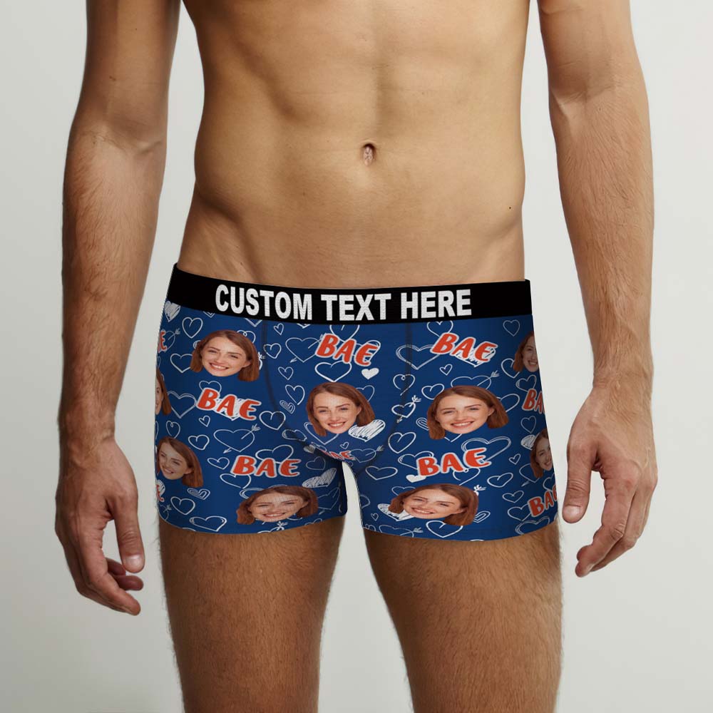 Custom Face Boxers Briefs Personalised Men's Shorts With Photo - Bae