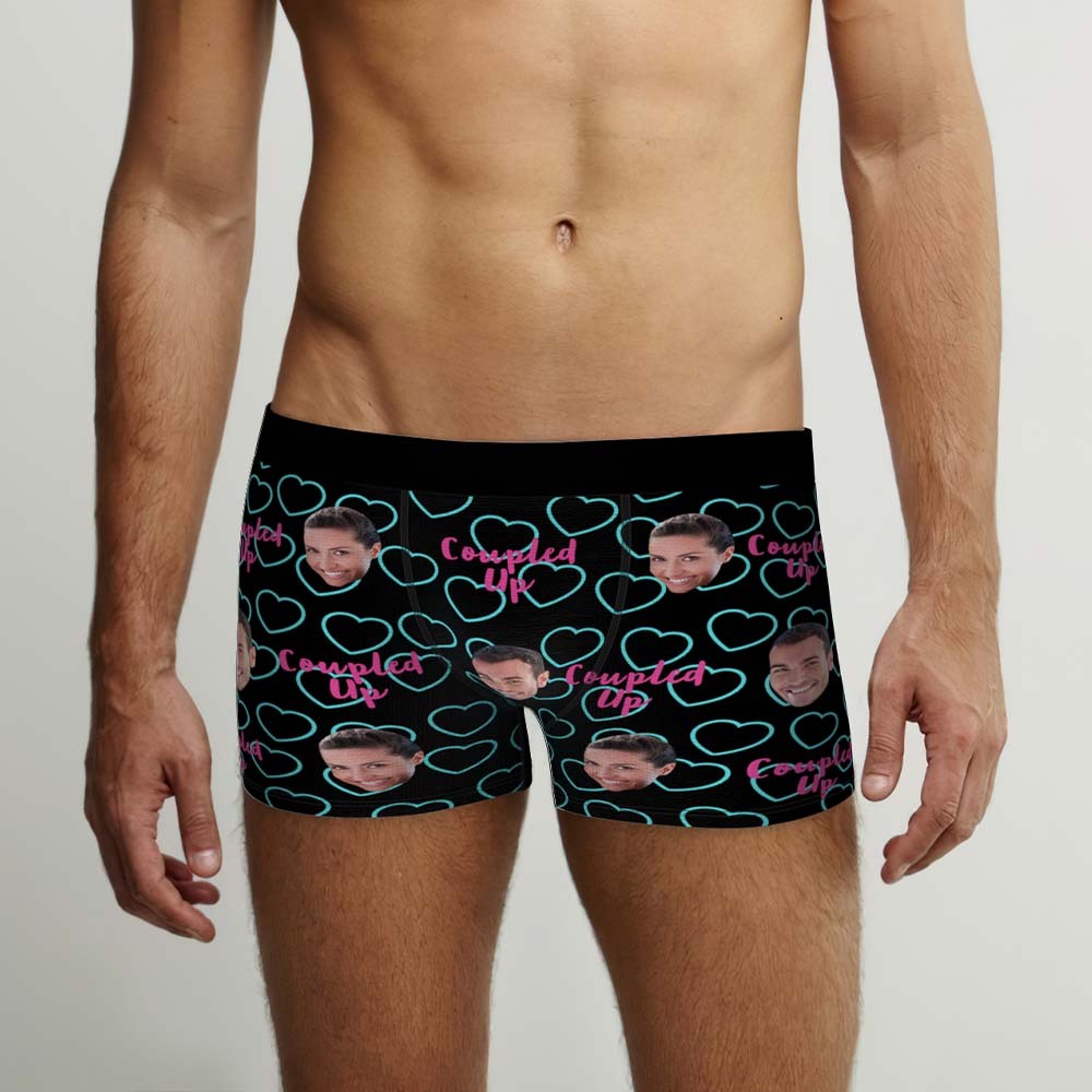 Custom Face Boxers Briefs Personalised Men's Shorts With Photo - Coupled Up - MyFaceBoxerUK