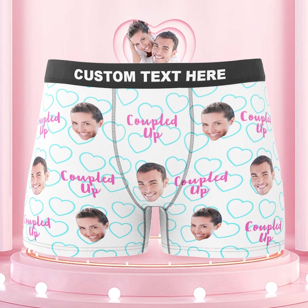 Custom Face Boxers Briefs Personalised Men's Shorts With Photo - Coupled Up - MyFaceBoxerUK