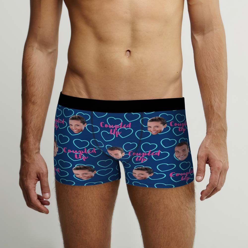 Custom Face Boxers Briefs Personalised Men's Shorts With Photo - Coupled Up - MyFaceBoxerUK