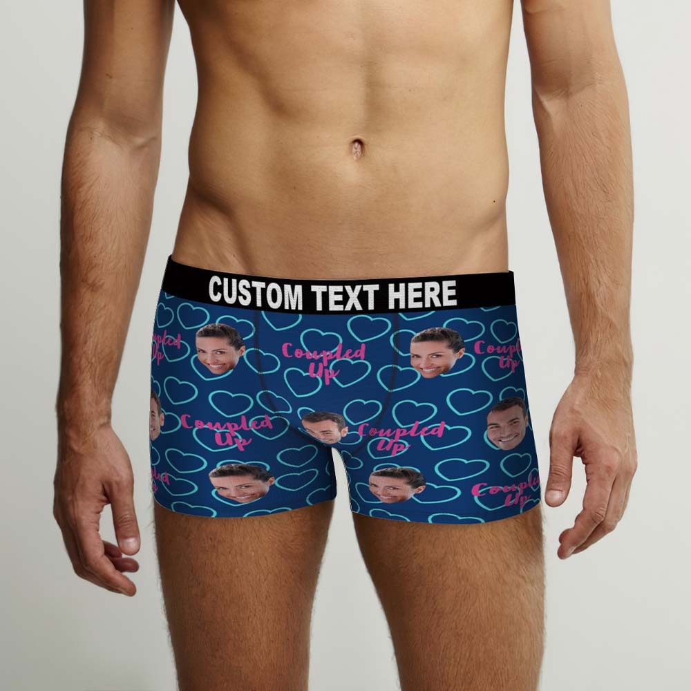Custom Face Boxers Briefs Personalised Men's Shorts With Photo - Coupled Up - MyFaceBoxerUK
