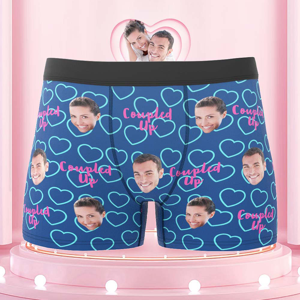 Custom Face Boxers Briefs Personalised Men's Shorts With Photo - Coupled Up - MyFaceBoxerUK