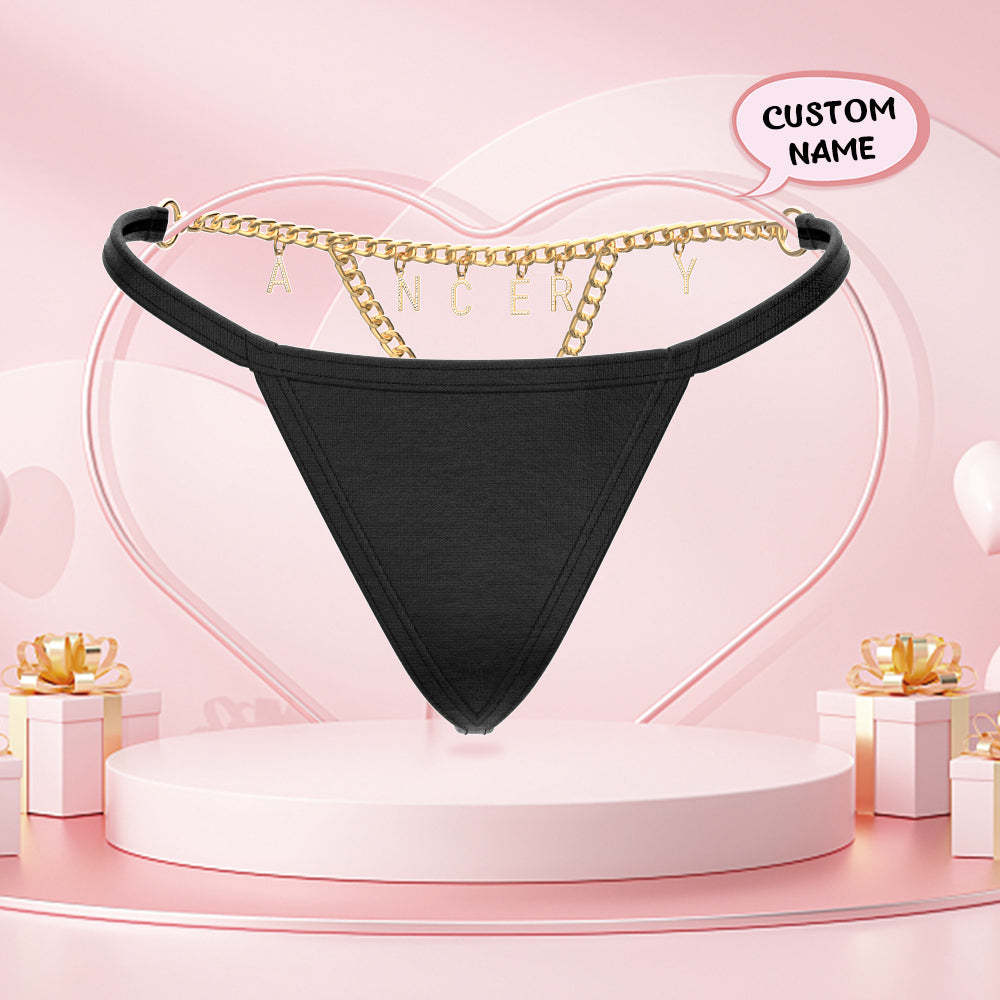 Personalized Sexy Waist Chain Thong Custom Name Letter Thong Gift For Her - MyFaceBoxerUK