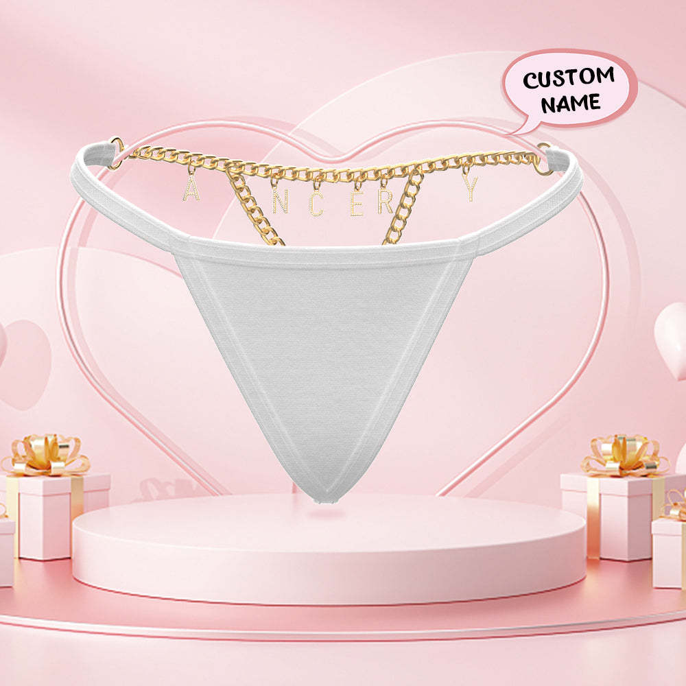 Personalized Sexy Waist Chain Thong Custom Name Letter Thong Gift For Her - MyFaceBoxerUK