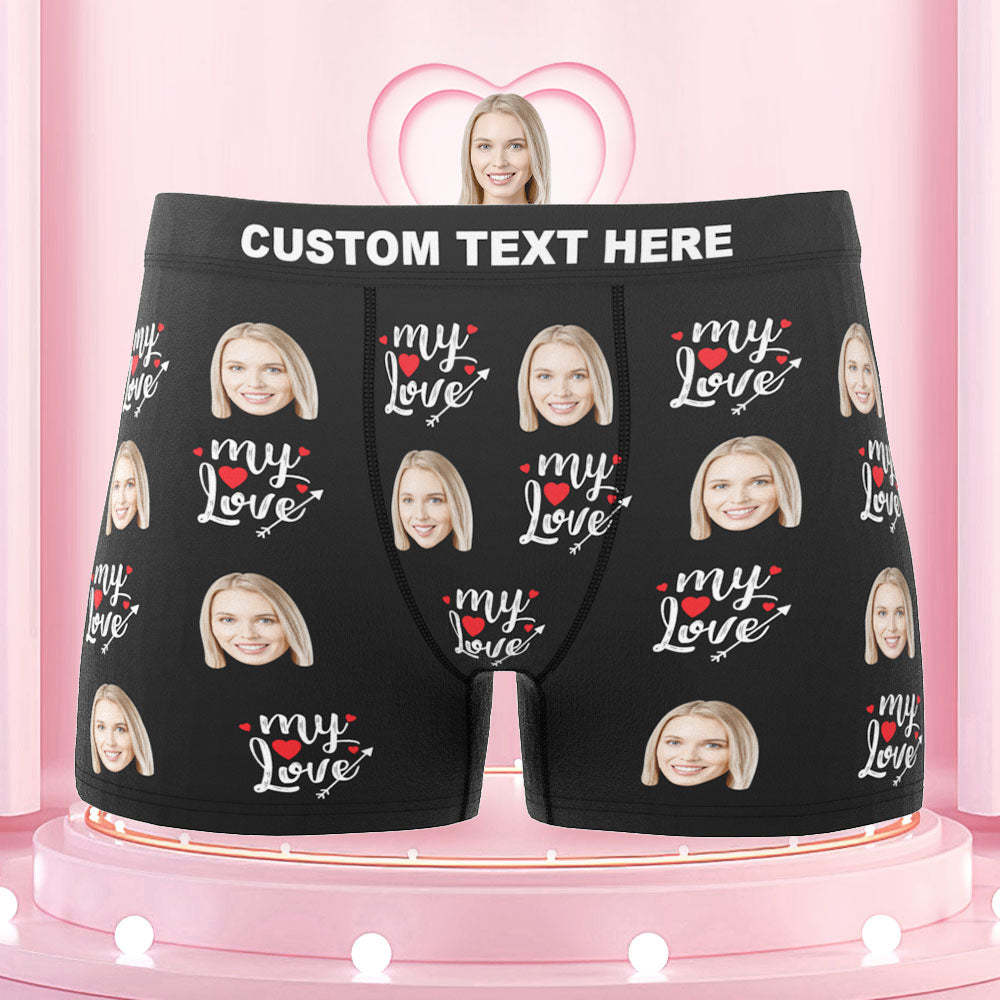 Custom Face Boxers Briefs To My Love Personalized Photo Underwear Gift for Him - MyFaceBoxerUK