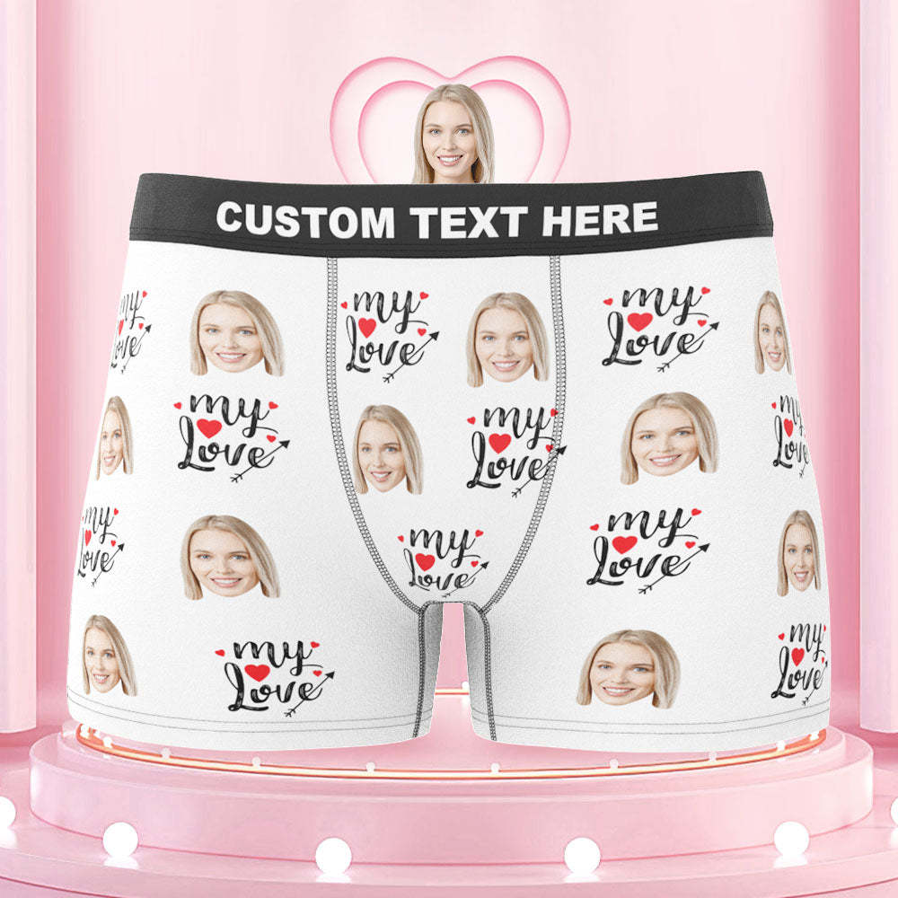 Custom Face Boxers Briefs To My Love Personalized Photo Underwear Gift for Him - MyFaceBoxerUK