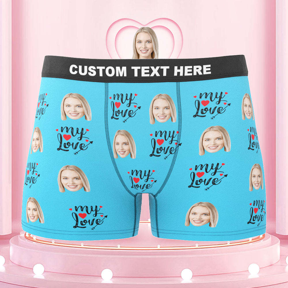 Custom Face Boxers Briefs To My Love Personalized Photo Underwear Gift for Him - MyFaceBoxerUK