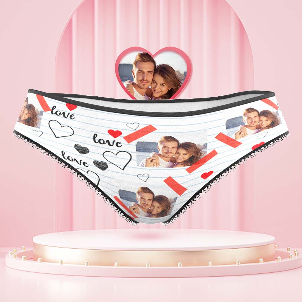 Custom Photo Women's Panties Picture of Love Gift for Her	 - MyFaceBoxerUK