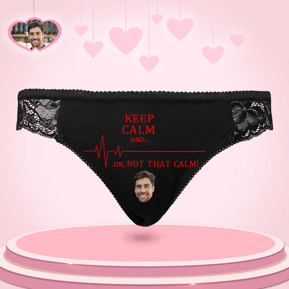 Custom Women Lace Panty Keep Calm Face Sexy Panties Sweet Gift - MyFaceBoxerUK