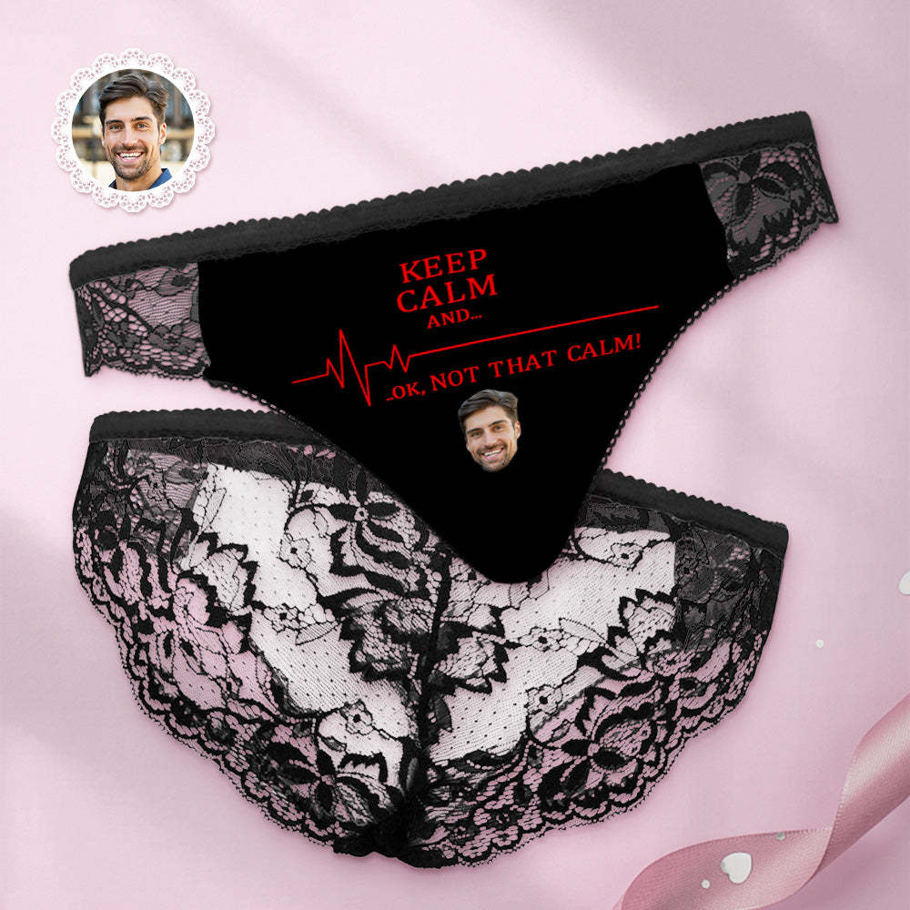 Custom Women Lace Panty Keep Calm Face Sexy Panties Sweet Gift - MyFaceBoxerUK