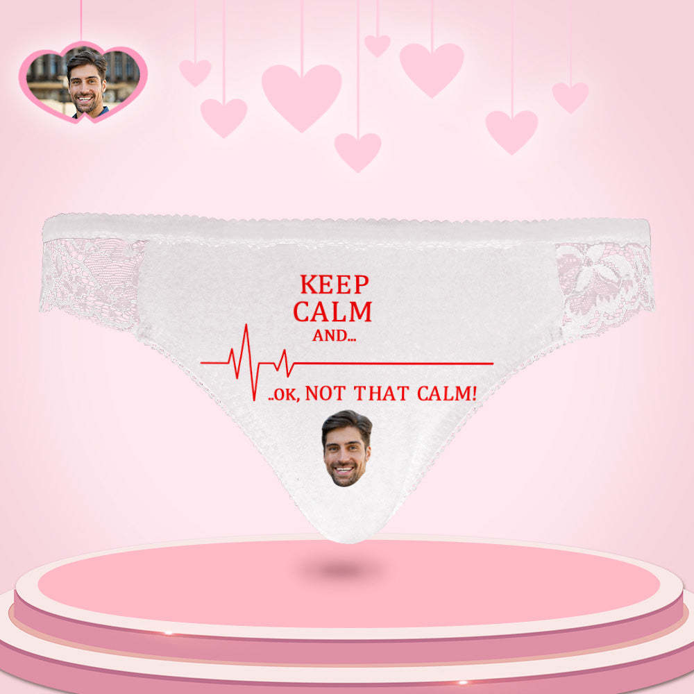 Custom Women Lace Panty Keep Calm Face Sexy Panties Sweet Gift - MyFaceBoxerUK