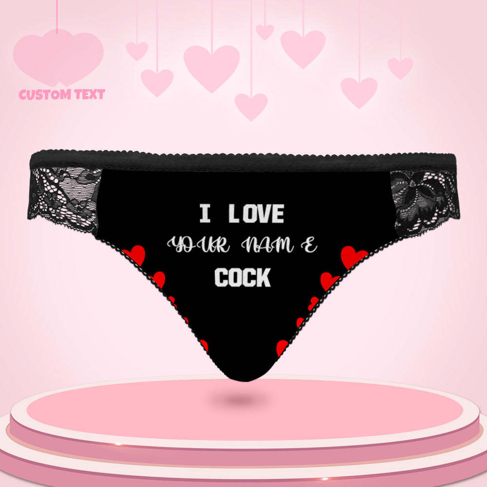 Custom Women Lace Panty I Love Your Cock Sexy Panties Sweet Gift - MyFaceBoxerUK