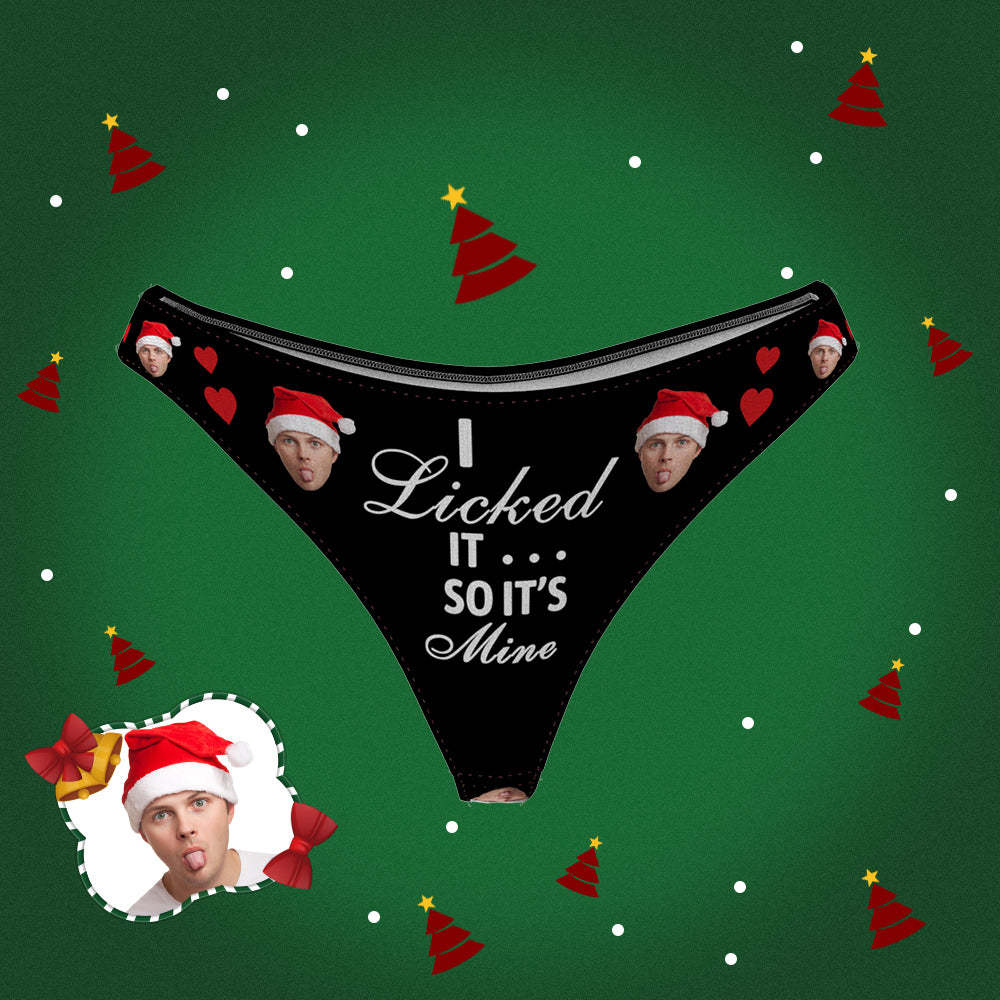 Valentine's Gifts Personalize Face Thong - I Licked so it's Mine - MyFaceBoxerUK