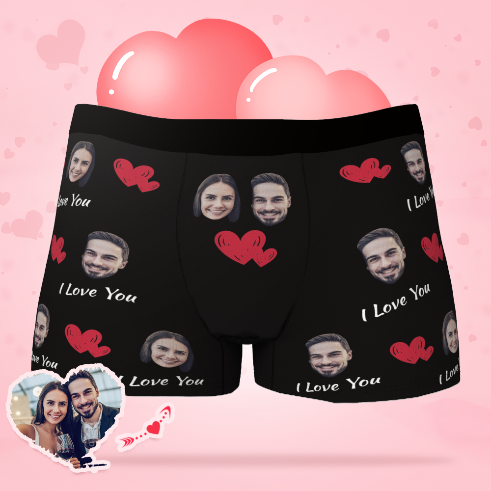 Custom Face Boxers for Men I Love You - MyFaceBoxerUK