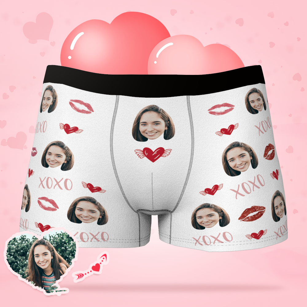 Men's Customized Boxer Shorts XOXO - MyFaceBoxerUK