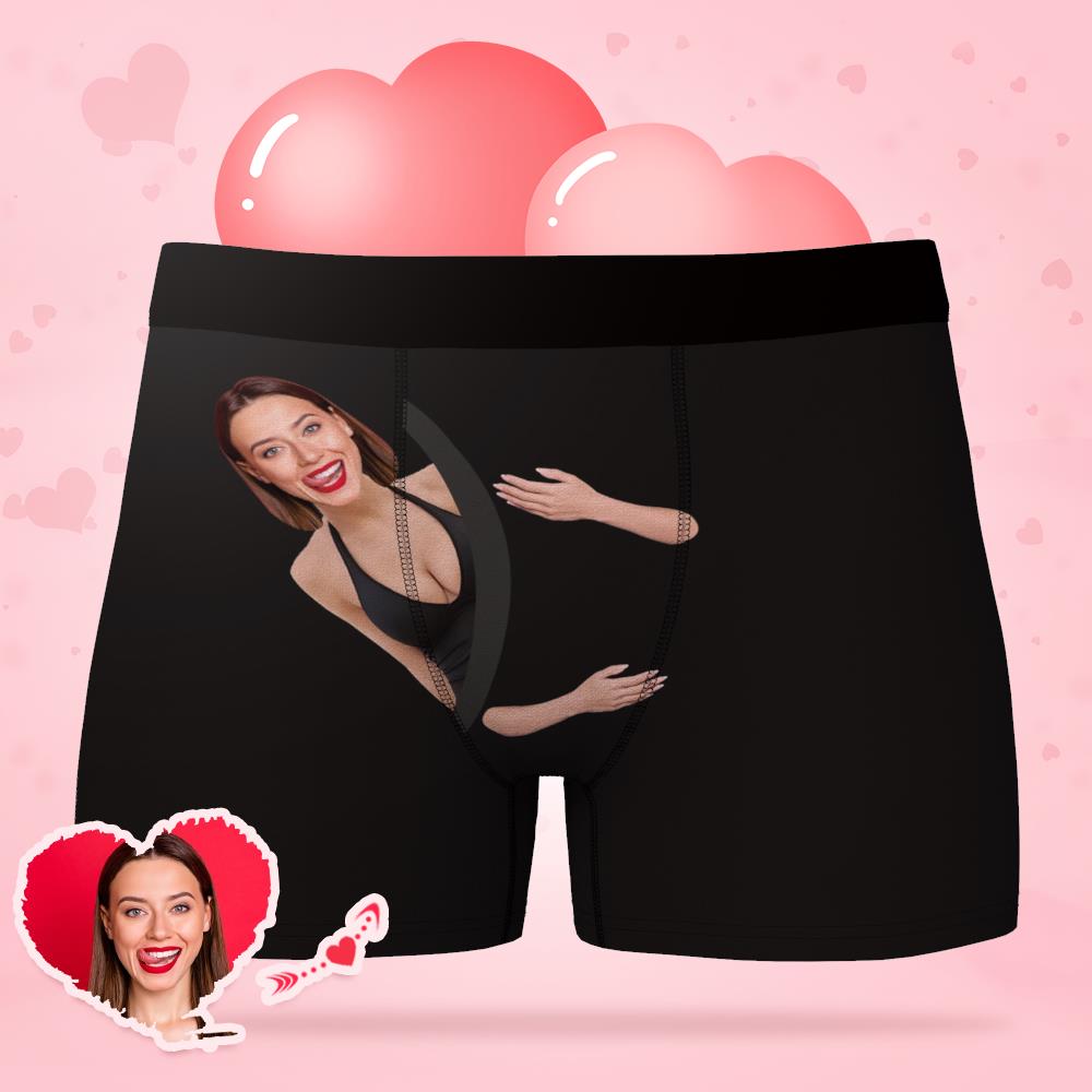 Men's Custom  Face Boxers Hug My Dear