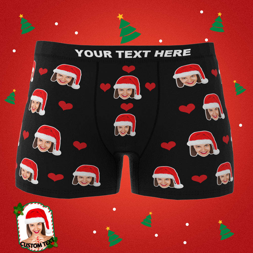 Men's Custom Heart And Face On Boxer Briefs Christmas Gifts - MyFaceBoxerUK