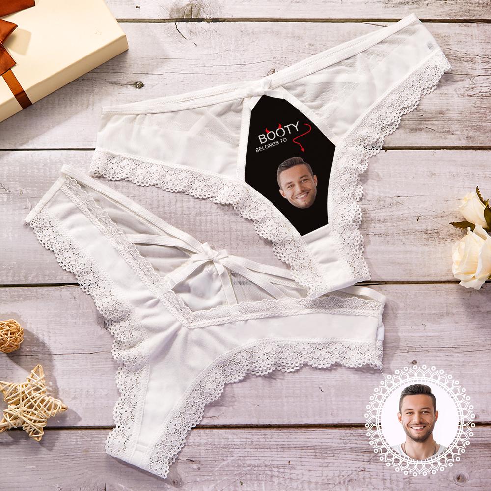 Custom Lace Thong Sexy Lace Panties Funny Gift with Boyfriend Face