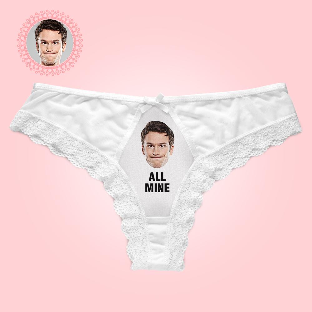 Custom Lace Thong Sexy Lace Panties Funny Gift with Boyfriend Face