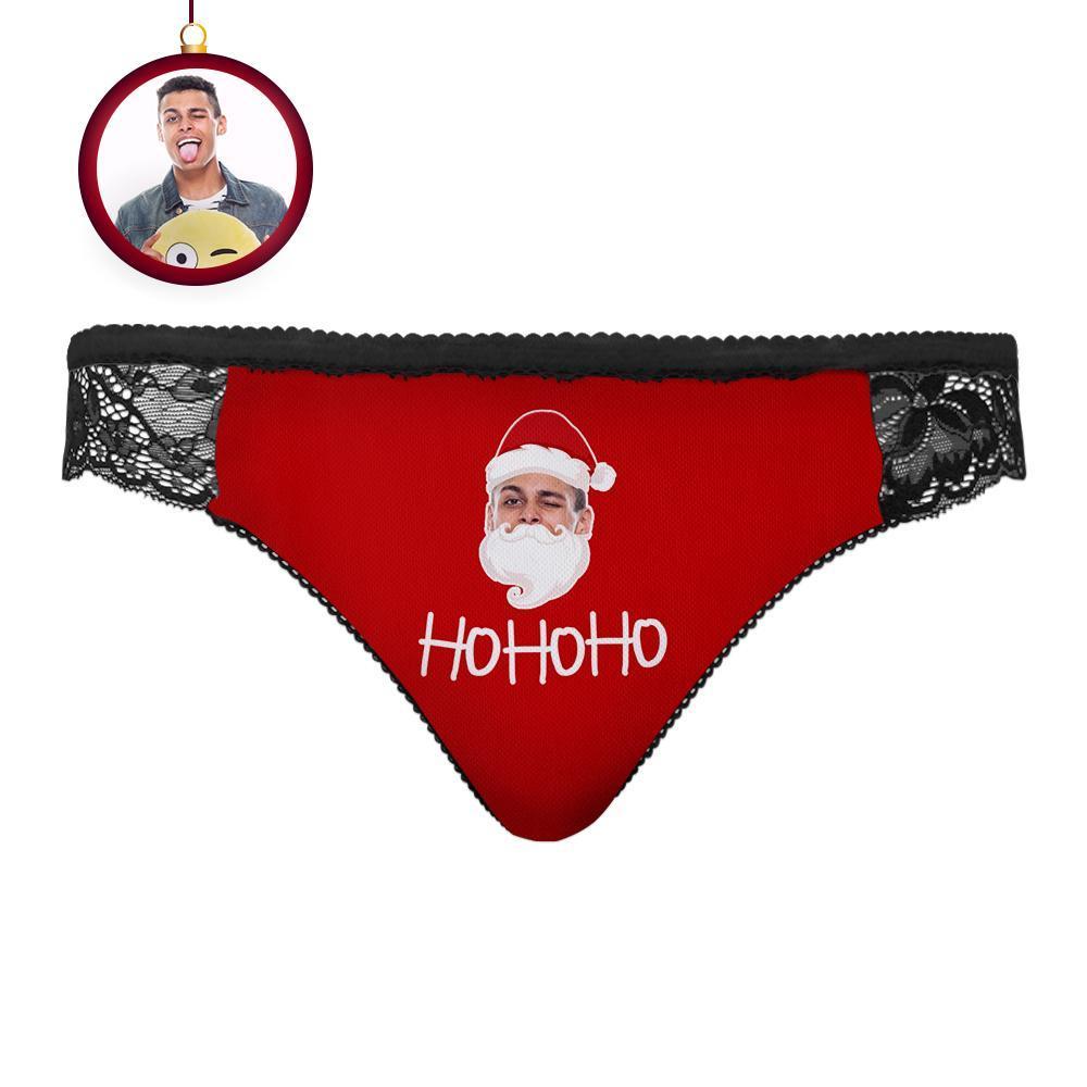 Custom Face Lace Panty Santa Claus Women Sexy Panties with Boyfriend Face - MyFaceBoxerUK