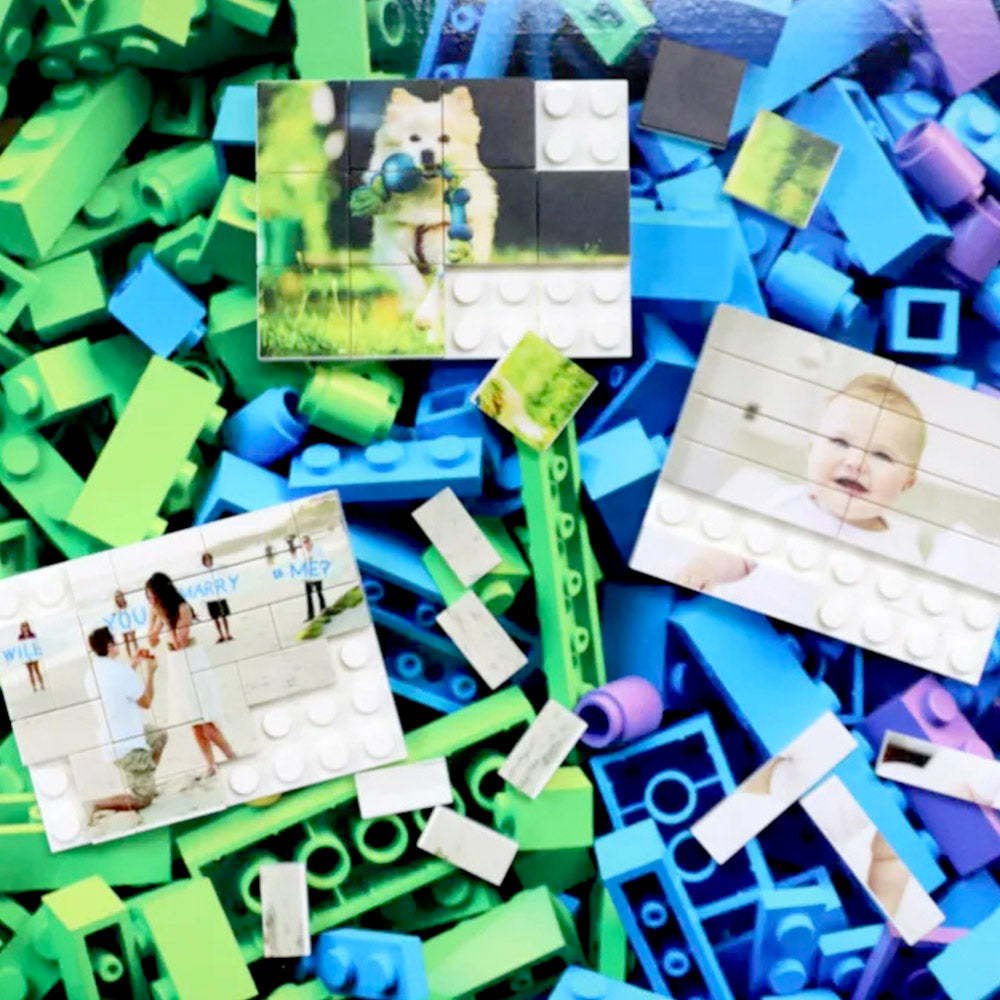 Custom Photo Block Square Shape Personalised Building Brick - MyFaceBoxerUK