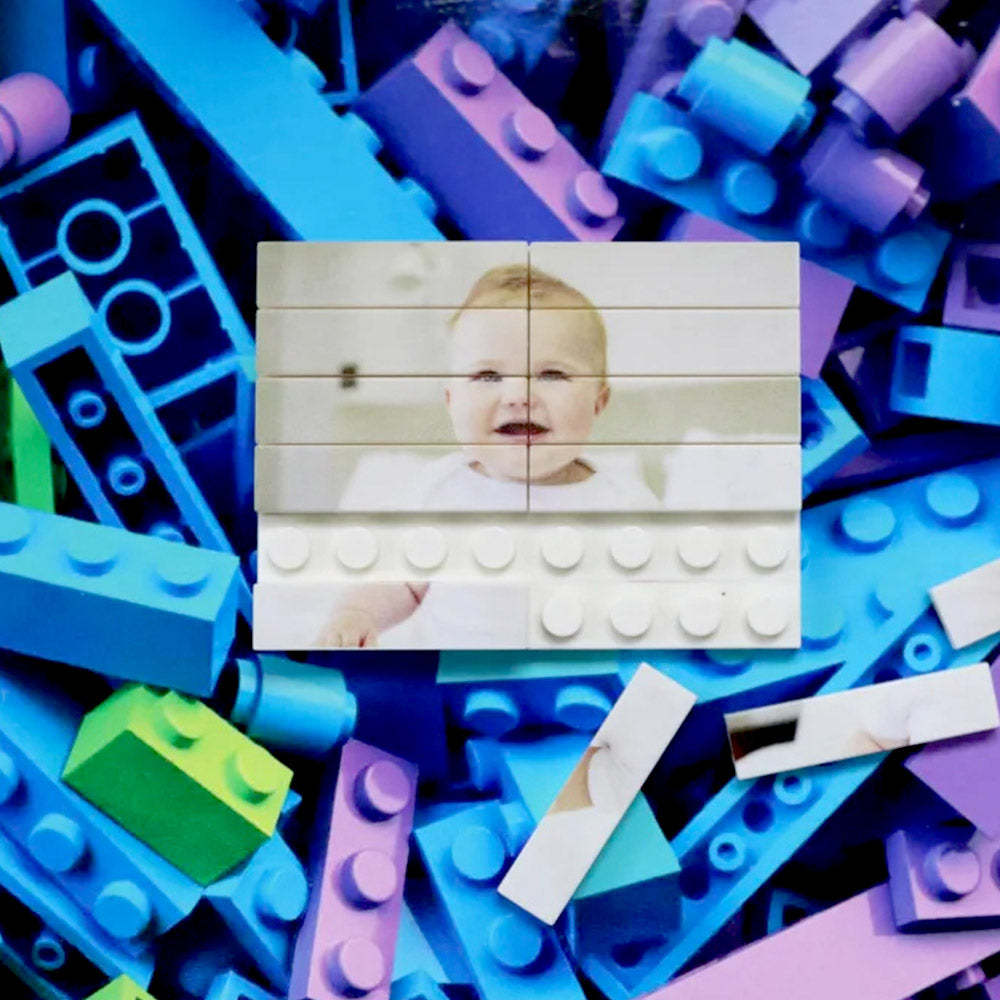Custom Photo Block Square Shape Personalised Building Brick - MyFaceBoxerUK