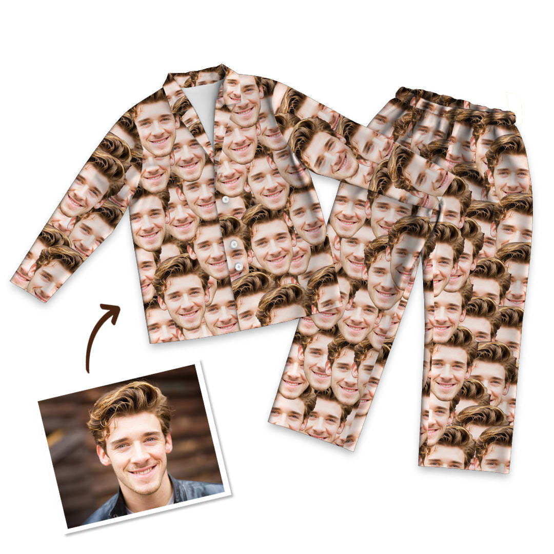Custom Pajamas Personalised Mash Face Pyjamas Photo Pyjamas Gift For Mom - MyFaceBoxerUK