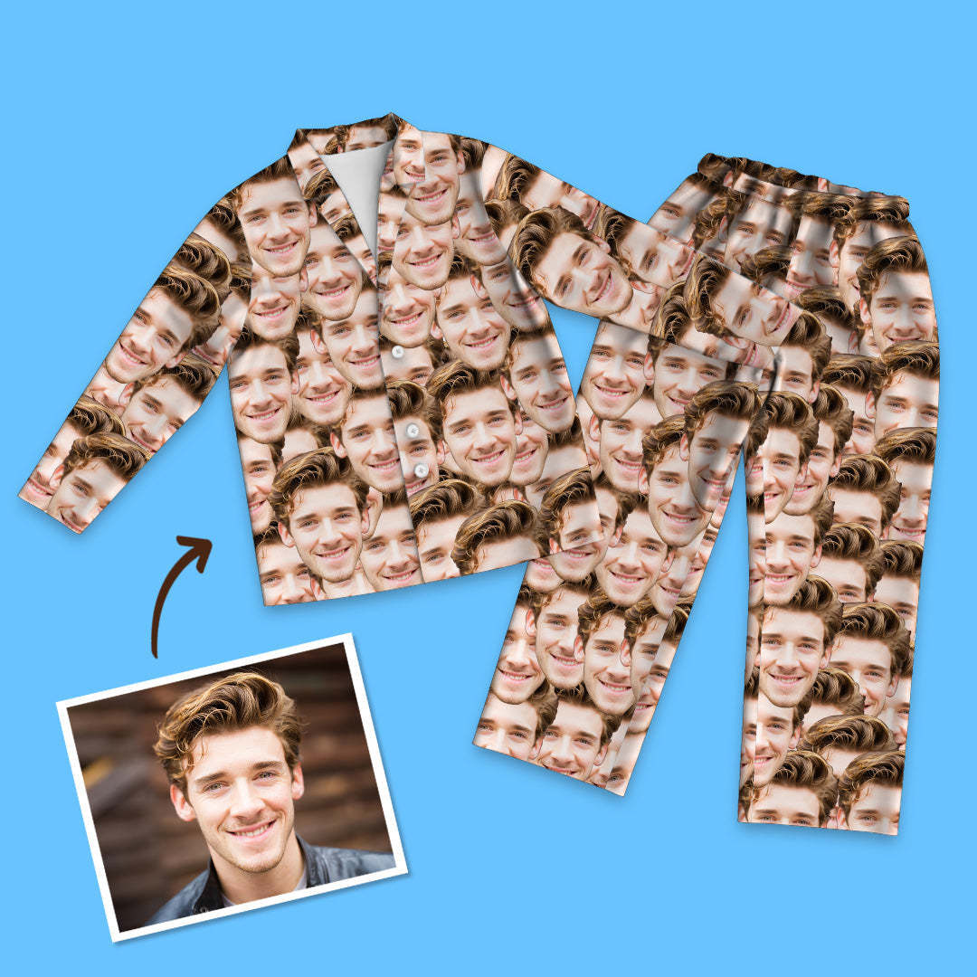 Custom Pajamas Personalised Mash Face Pyjamas Photo Pyjamas Gift For Mom - MyFaceBoxerUK