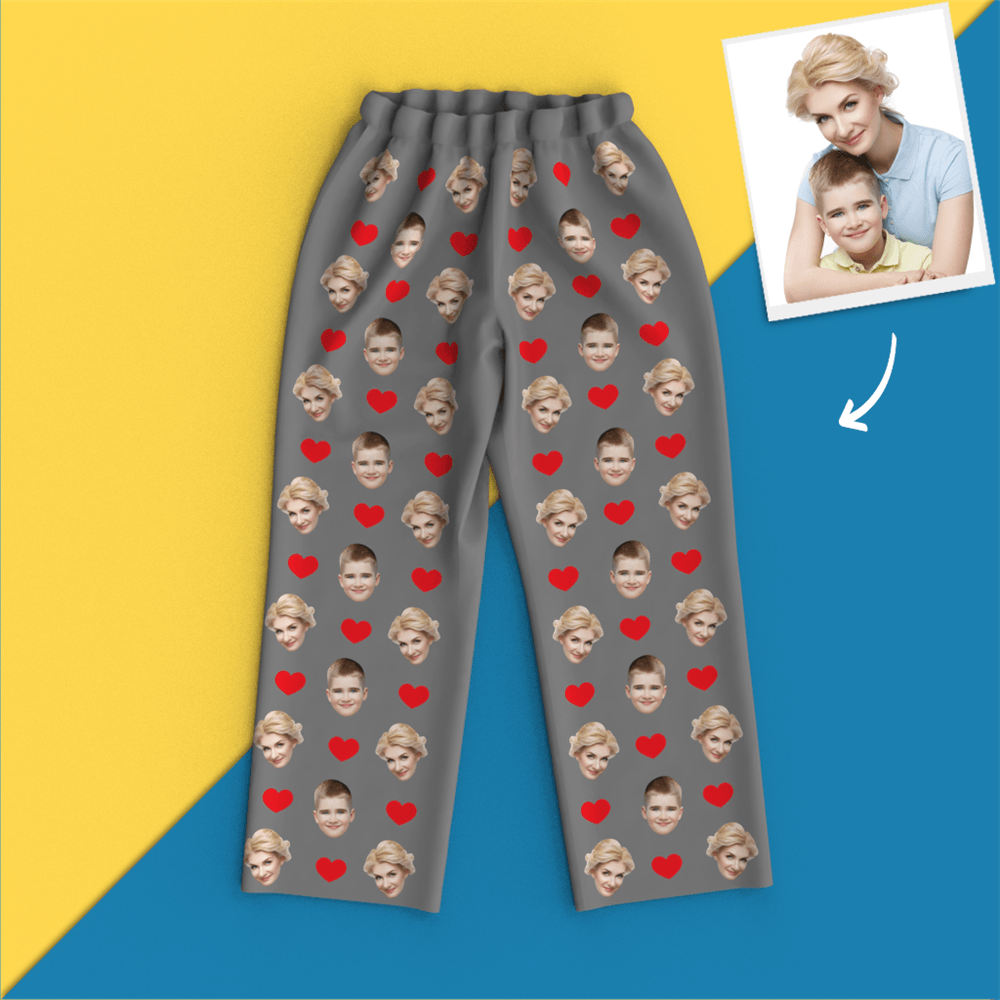 Custom Heart Pajamas With Face - MyFaceBoxerUK