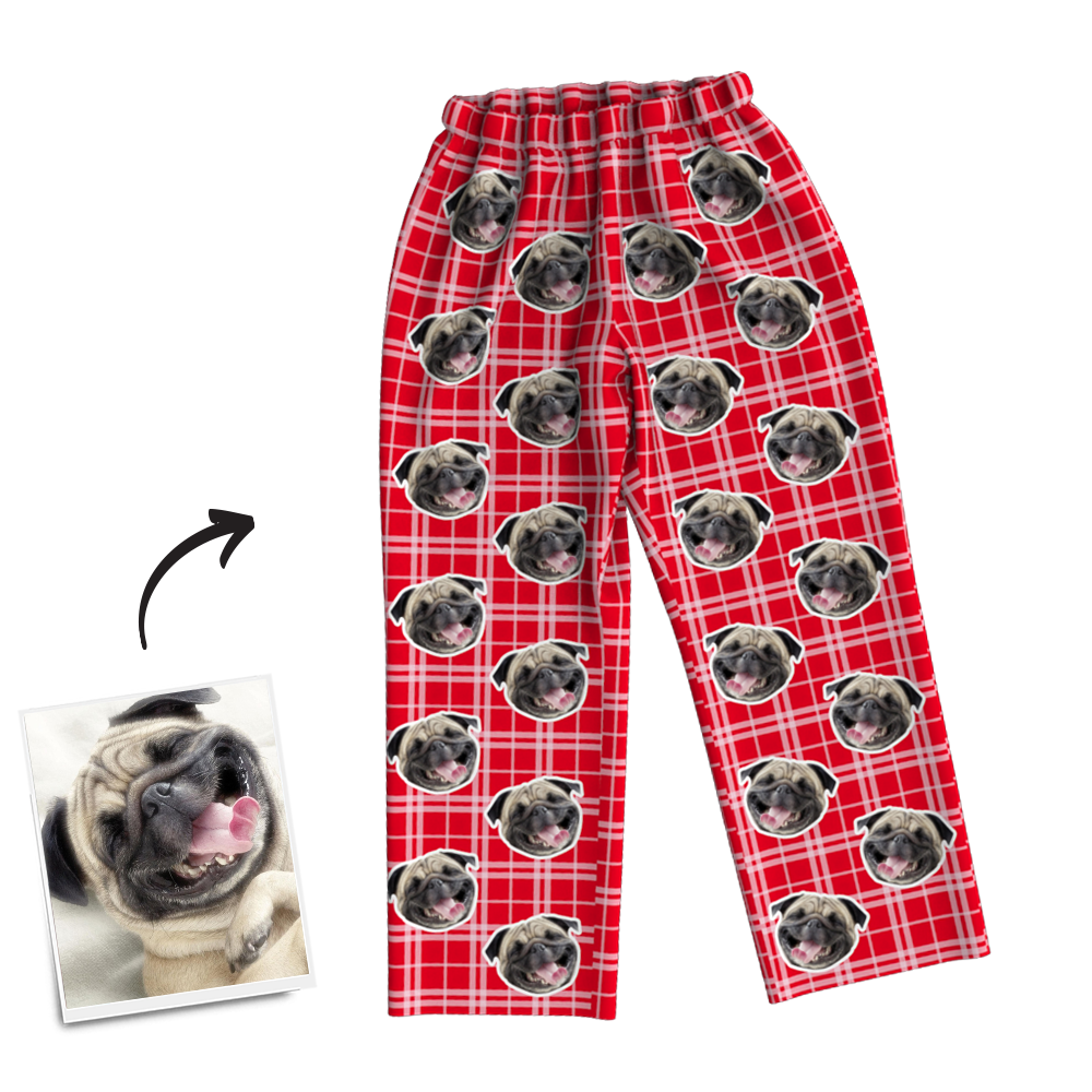 Dog photo pajama pants hotsell