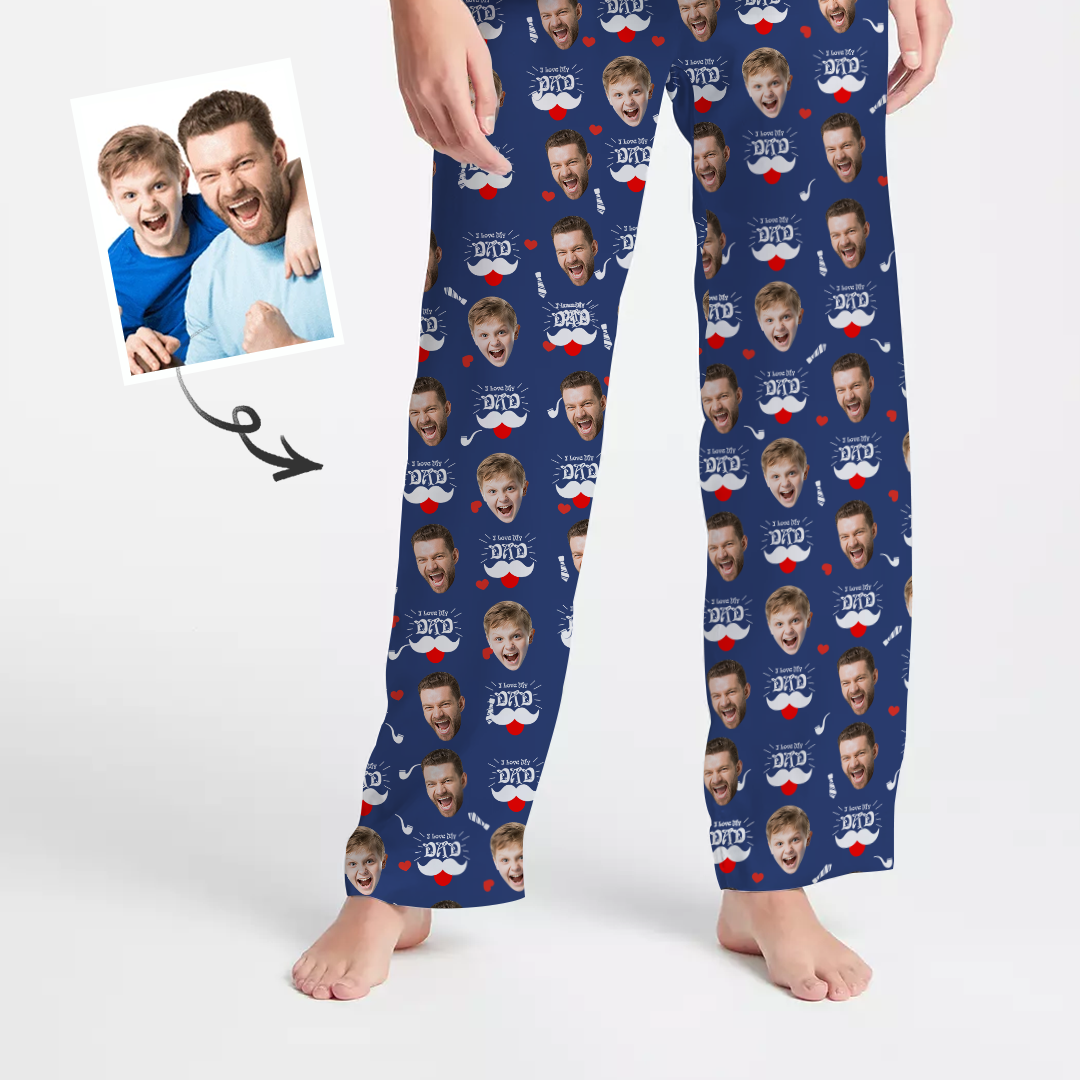 Custom I Love My Dad Pajamas With Face - MyFaceBoxerUK