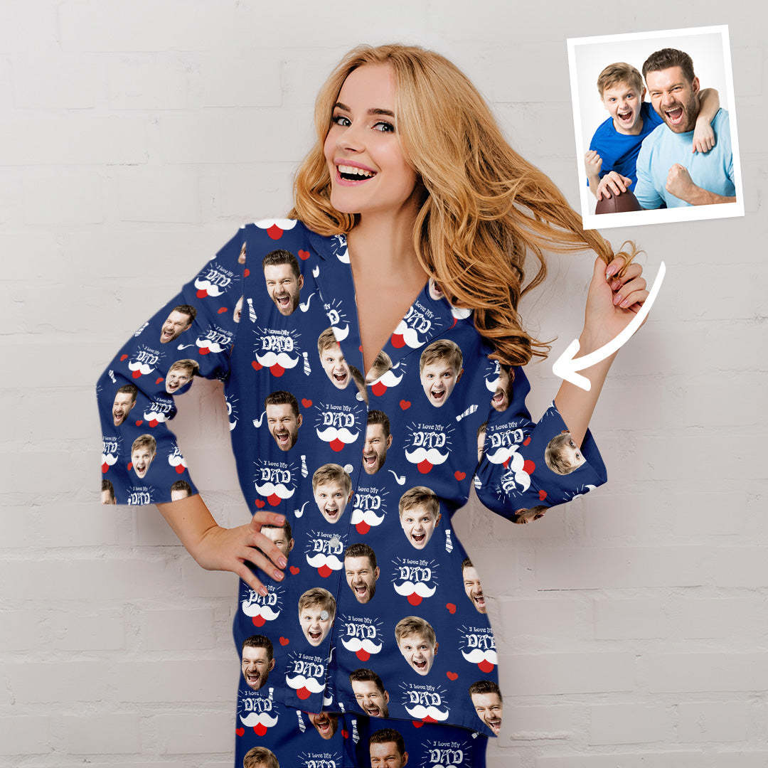 Custom I Love My Dad Pajamas With Face - MyFaceBoxerUK