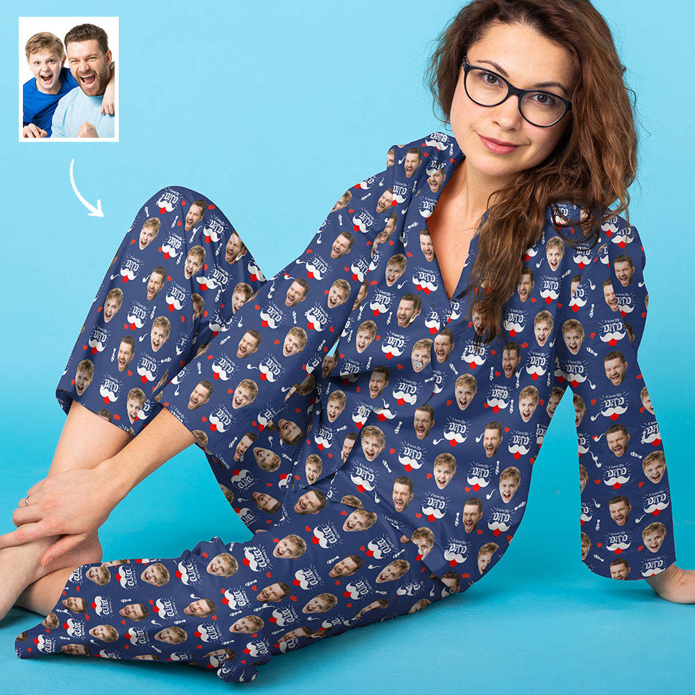 Custom I Love My Dad Pajamas With Face - MyFaceBoxerUK