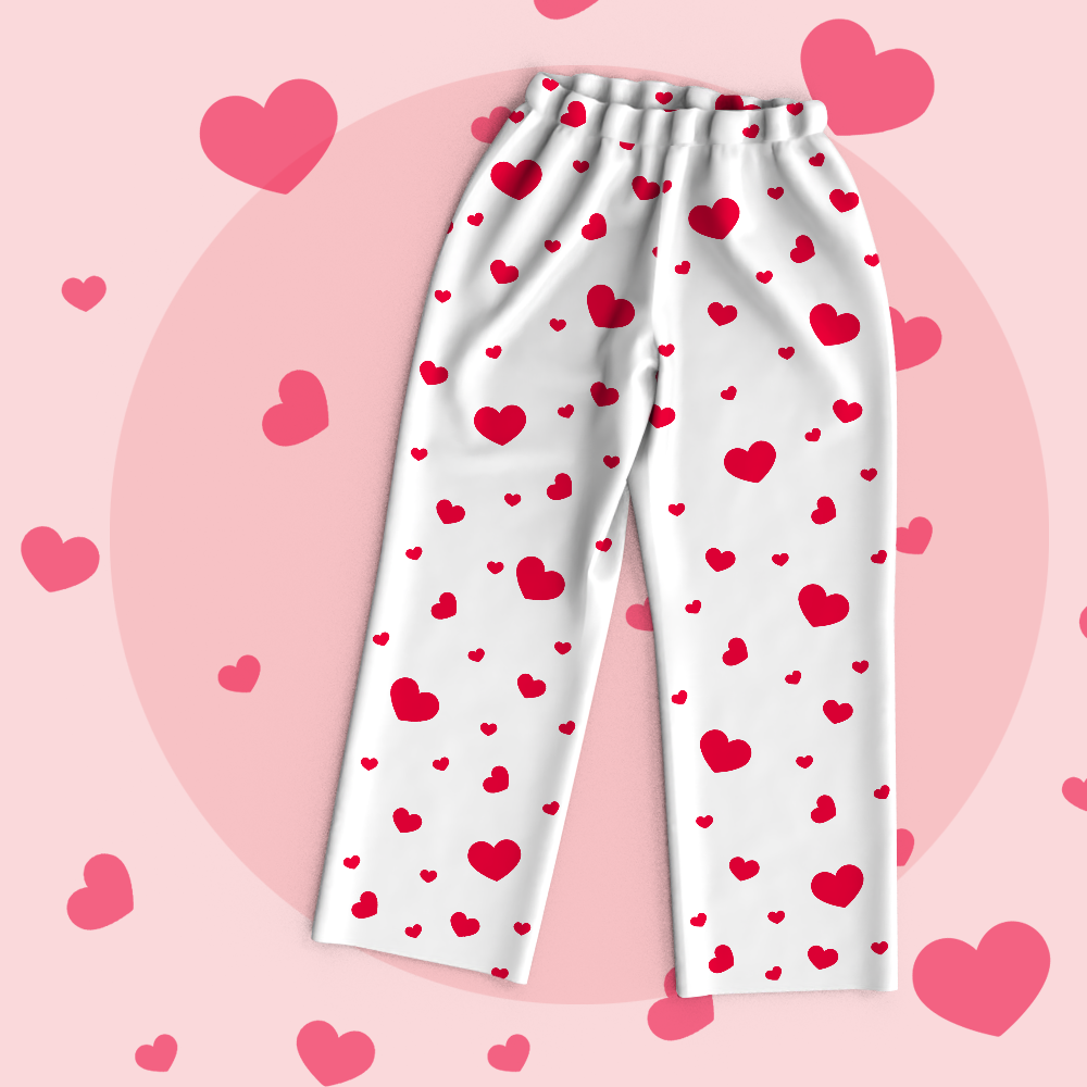 Custom Face Heart Pajamas Set Tops And Pants Personalised Mother's Day Gifts	 - MyFaceBoxerUK