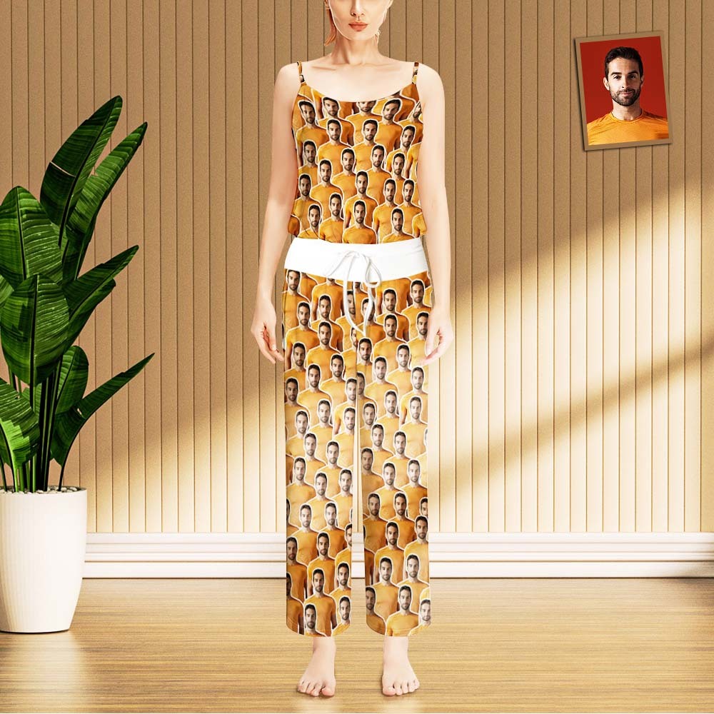 Custom Half Body Photo Pajama Women's Sling Sleepwear - MyFaceBoxerUK