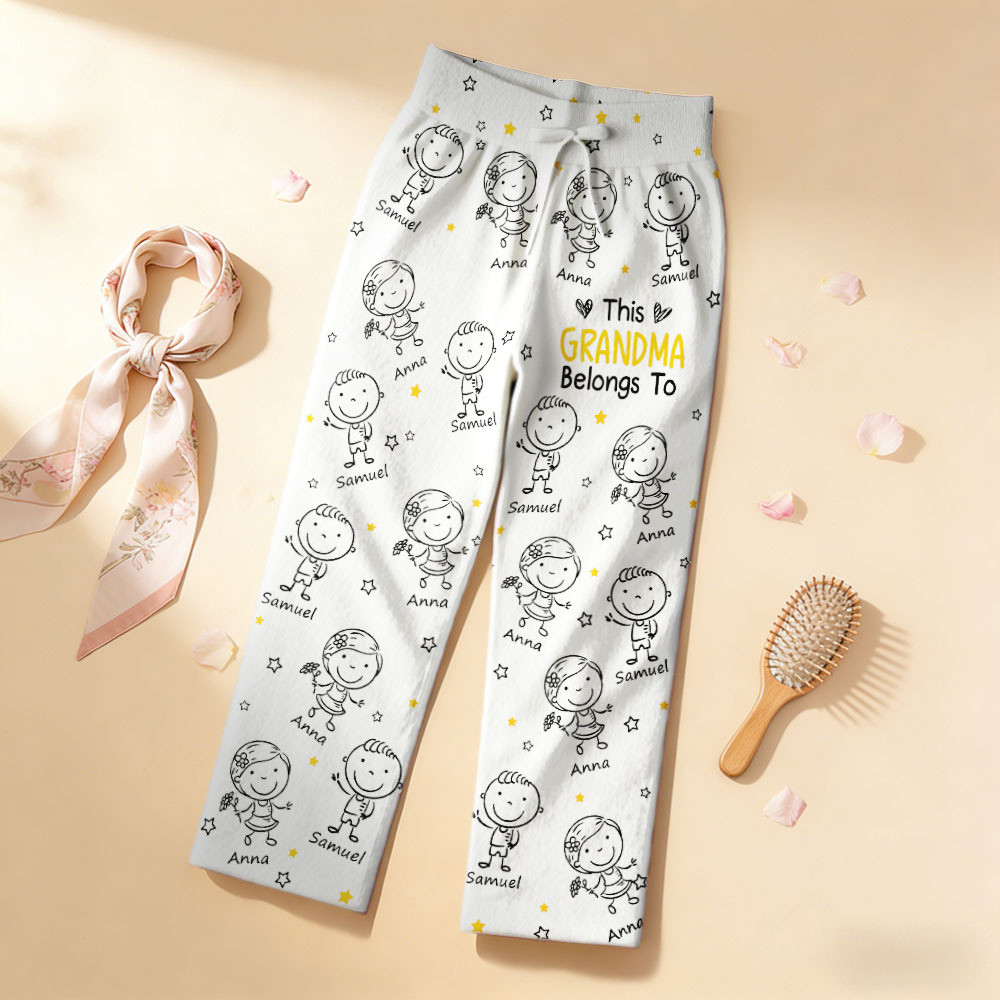 Personalised Pajama Pants - "This Grandma/Grandpa Belongs To" Kids Doodle Design
